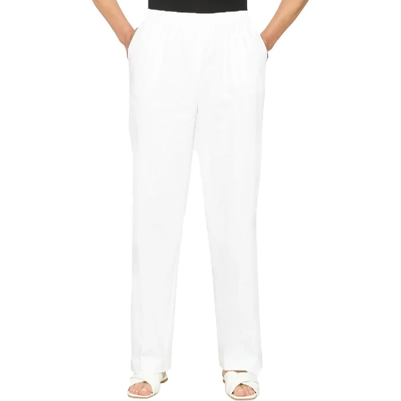 Alfred Dunner Womens High Rise Stretch Straight Leg Pants