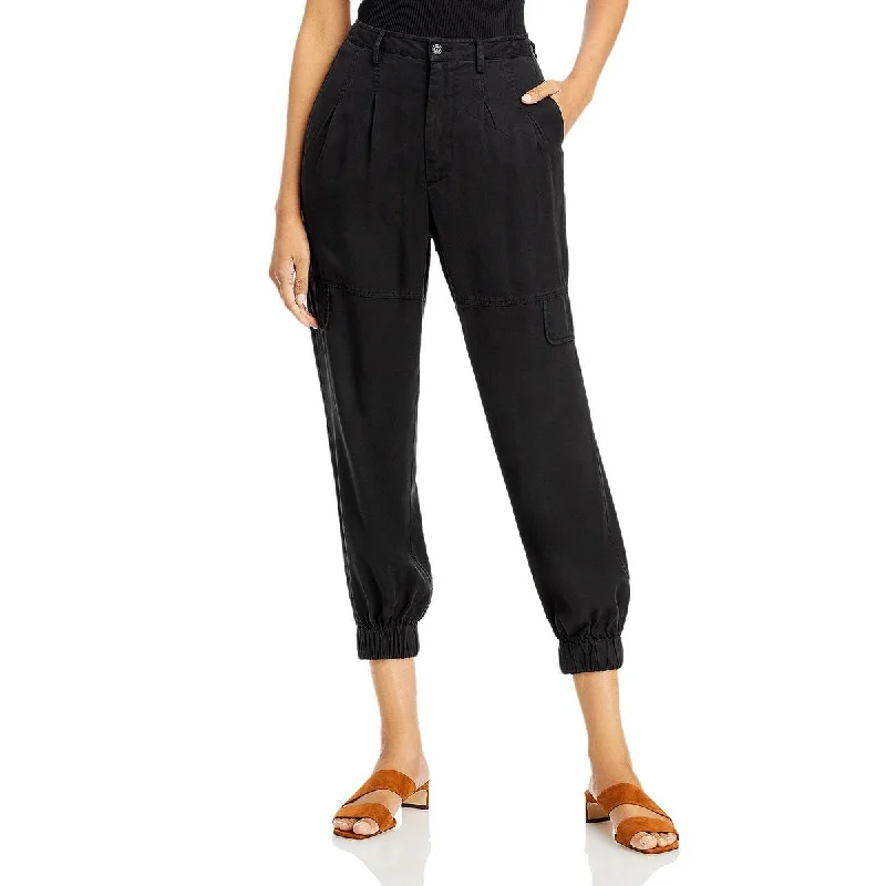 Aqua Womens Laurent Tencel Pleated Jogger Pants