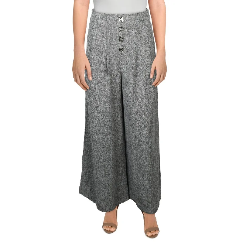 Beulah Womens Embellished High Rise Wide Leg Pants