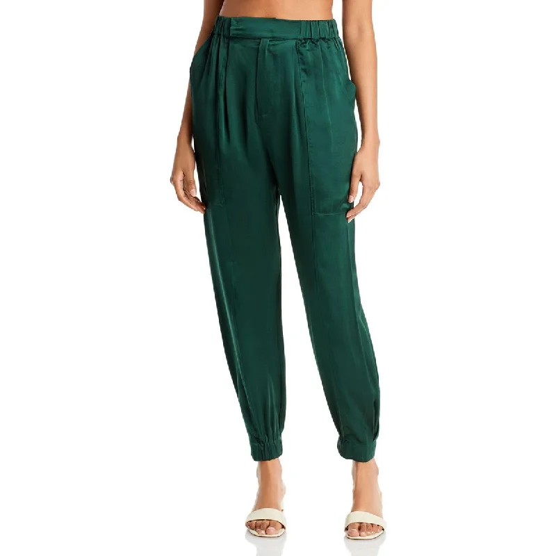 Nicholas Womens Neha Silk Pleated Jogger Pants