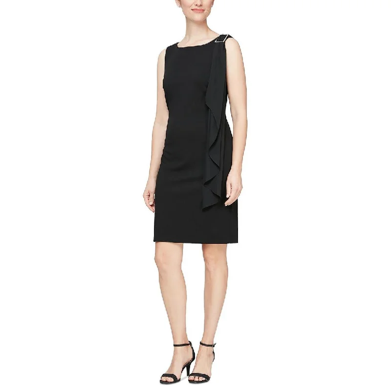 SLNY Womens Plus Ruffled Embellished Sheath Dress