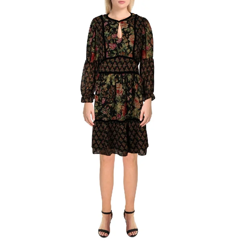 Tahari Womens Plus Floral Print Work day Wear Mini Dress