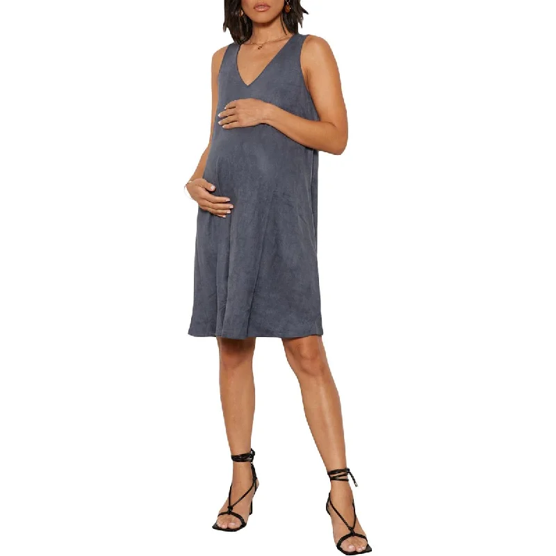 Tart Collections Zandra Women's Faux Suede Sleeveless V-Neck Maternity Dress