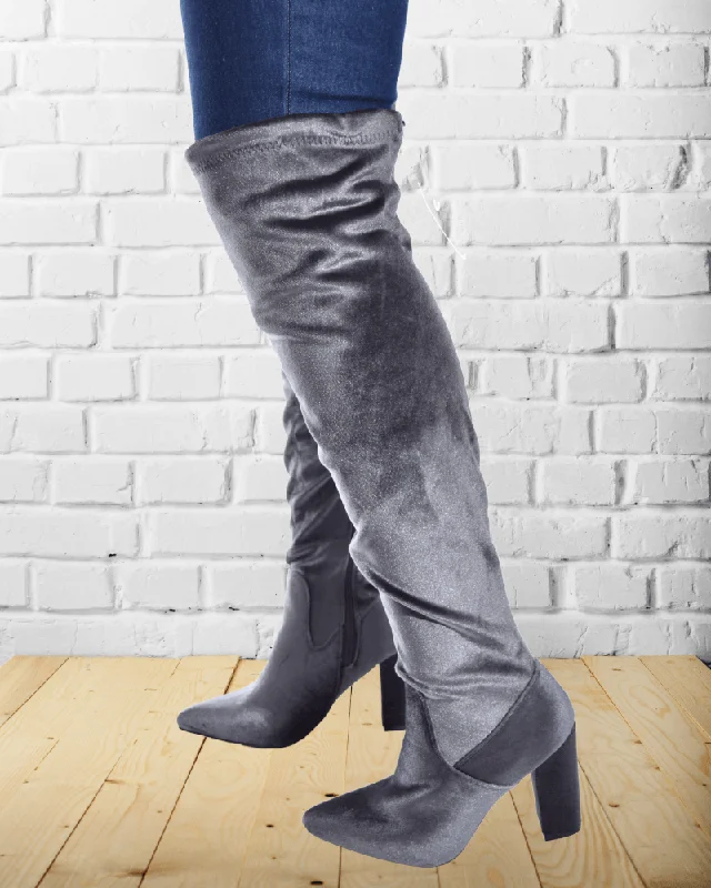 Mariam Grey Boots