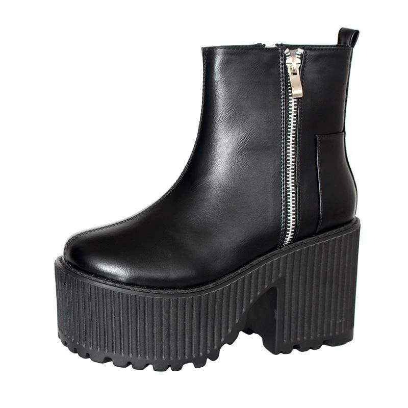 Women's Gothic Punk Zipper Platform Boots